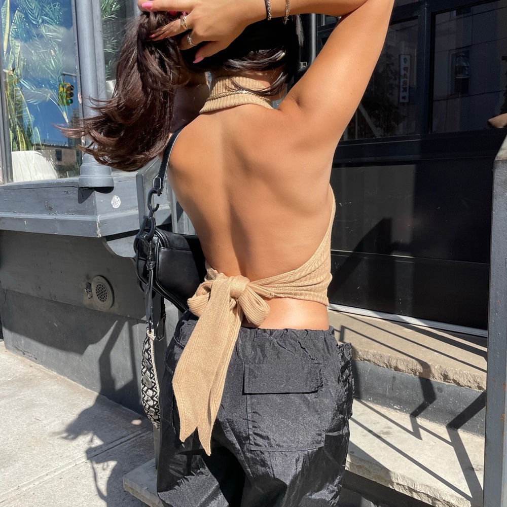 Revolve Tan open-Back Top - Picture 2 of 4
